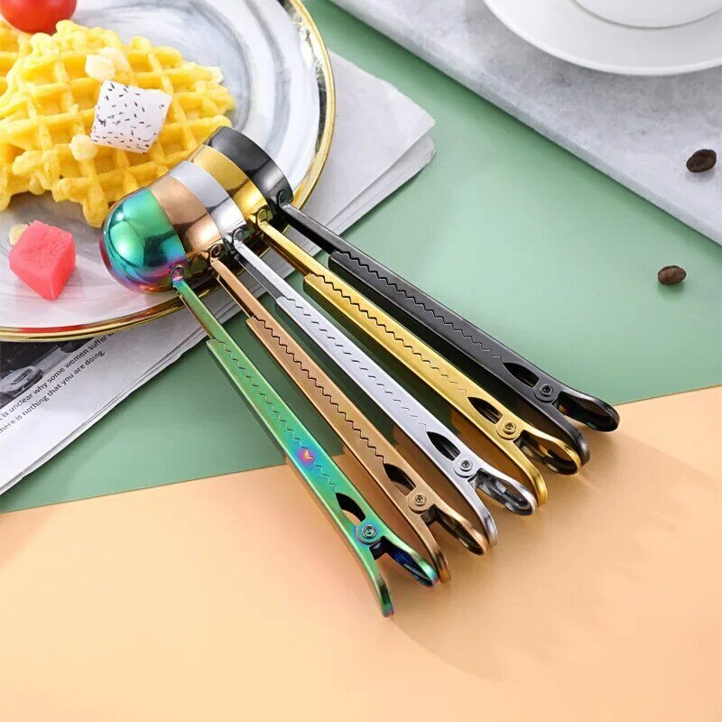 Spoon Milk Powder Clip Drinkware Stainless Steel Spoons 2-in-1 Coffee Accessories Food Coffee and Tea Tools Sealing Clamp Dining