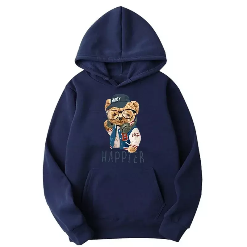 Neues Spaß Teddybär Kapuze Freizeit hemd für Herrenmode Sweatshirt lose Straße mehrfarbige Sweatshirt