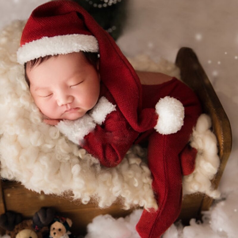 Baby Footed Romper Sesje zdjęciowe Kostium świąteczny Pozowanie Nosić kombinezon fotograficzny dla niemowląt