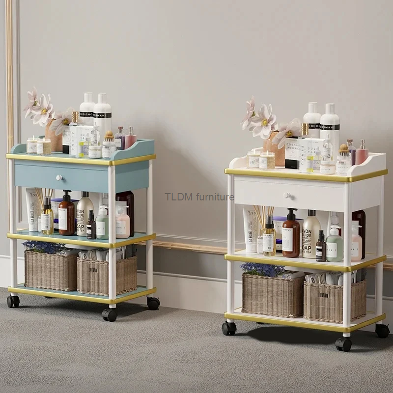 Nordic Household Manicure Store Salon Trolleys Light Luxury Commercial Furniture Tool Carts Modern Minimalist Storage Trolley