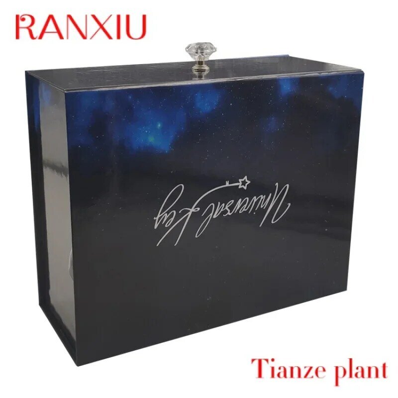 Custom CustomLuxury Custom Logo Cardboard Packaging Box With Mirror Magnetic Closure Folding Gift Box For Satin Lined And Silver