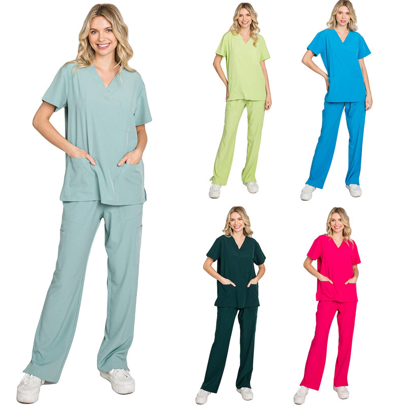 Nurse Uniform  Handwashing Clothe Split Suit Short Sleeved Hand Brushing Pet Dentist Nurse Work Clothes Medical Care Clothes