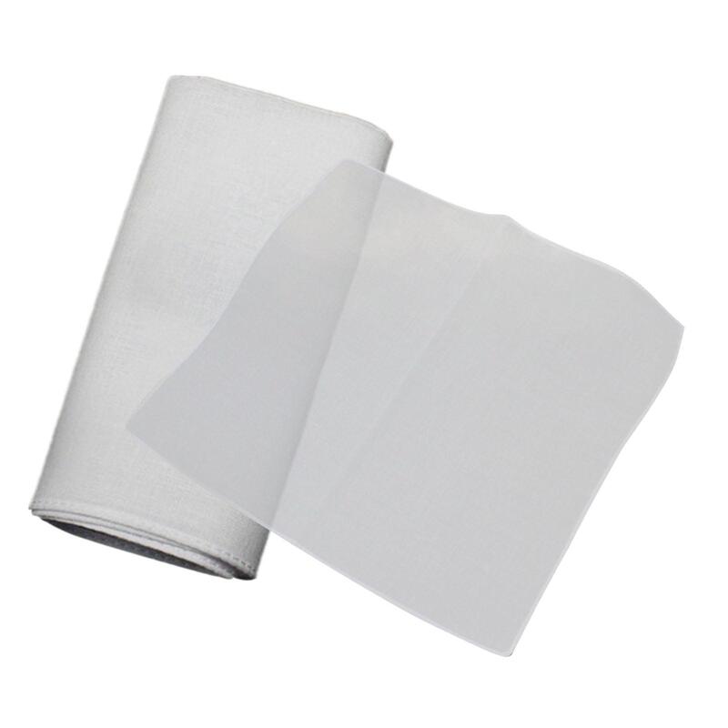 10Pcs Pure White Handkerchiefs 42S White Hankies for Handmade Crafts Tie Dye
