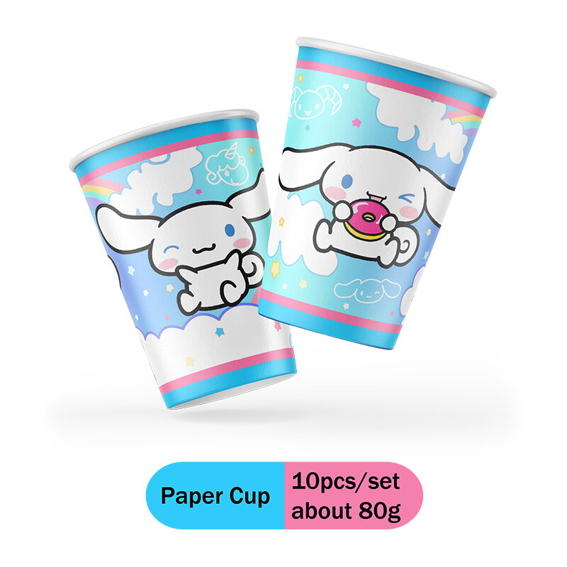 Mingchuang premium products Cinnamoroll Themed Birthday party Disposable tableware stickers carton baby bath decoration supplies