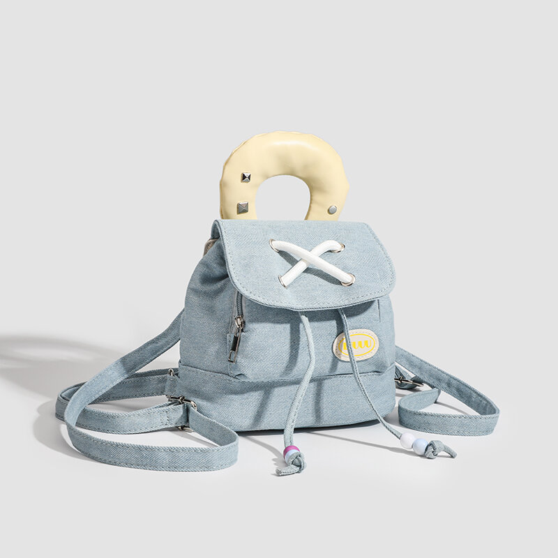 Casual Cute Small Backpack Designer Luxury Bag Lightweight Handbags for Women With Multi Pockets Drawstring Design Mini Bag