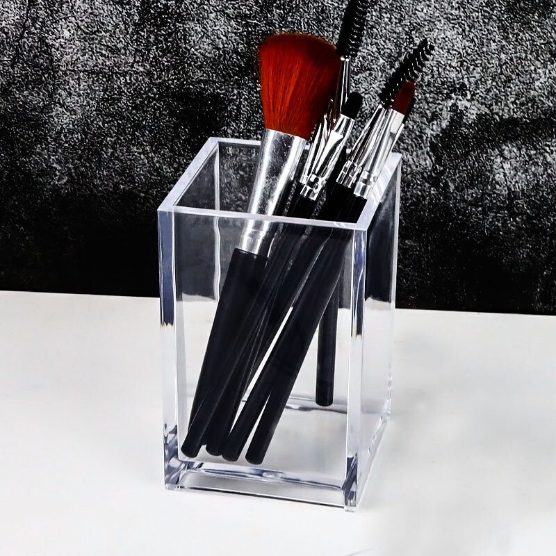 Organizador de acrílico para cosméticos transparente sobrancelha lápis escova titular organizador de maquiagem caixas escova recipientes caixa de armazenamento