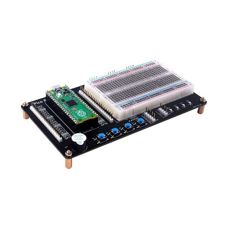 Raspberry Pi Pico Halfsize Bread Board Set, Plataforma de Aprendizagem Experimental, Kit DIY com Luz LED, Botão Buzzer