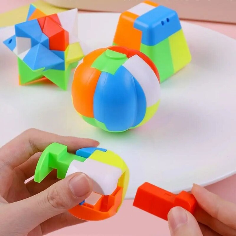 3D Puzzle Luban Lock Keychain, Brain Teaser Game, Magic Cube, Crianças intelectuais, Brinquedos Educativos, Anti-Stress, Crianças, Adulto