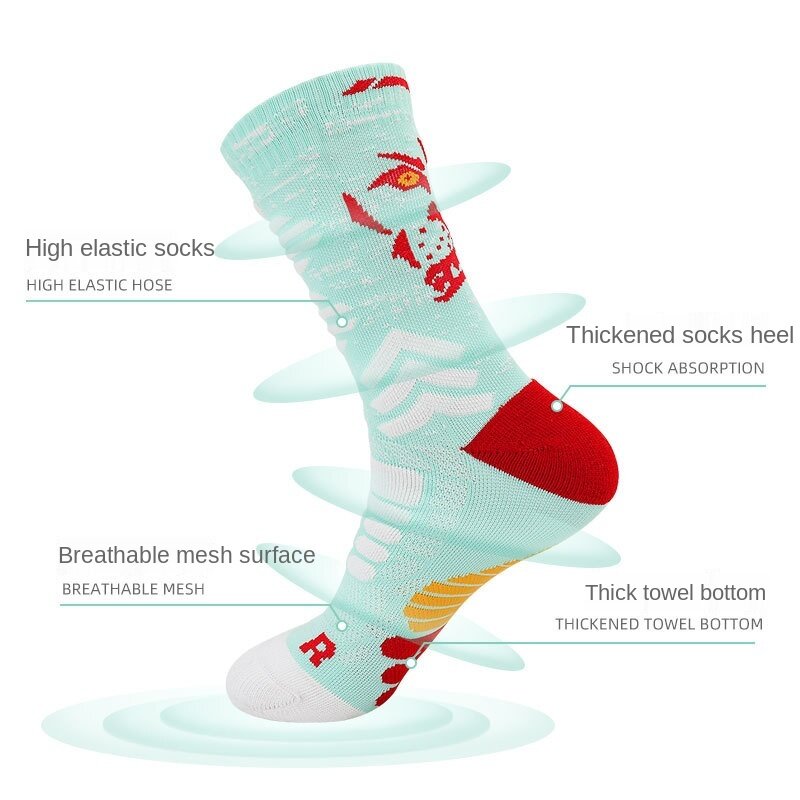 Novo meias de basquete masculino profissional esportes meias espessamento toalha alta-topo elite tubo meias presentes personalizados para homem