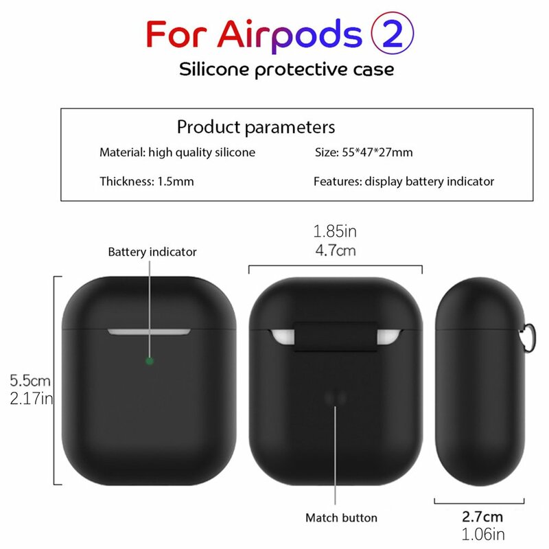 Fundas de silicona blanda para Airpods 1, 2 ° funda protectora para auriculares, Fundas protectoras para Apple Airpods 2/1