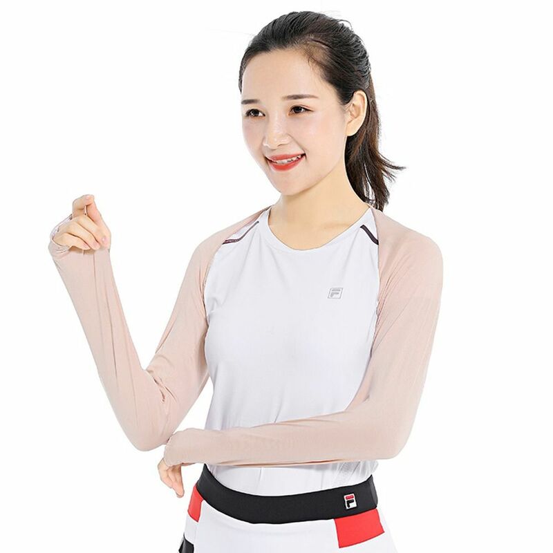 Summer Sports For Women Running Solid Color Long Sleeve Cycling For Men Arm Sleeves Sun Protection Ice Silk Sleeves Shawls