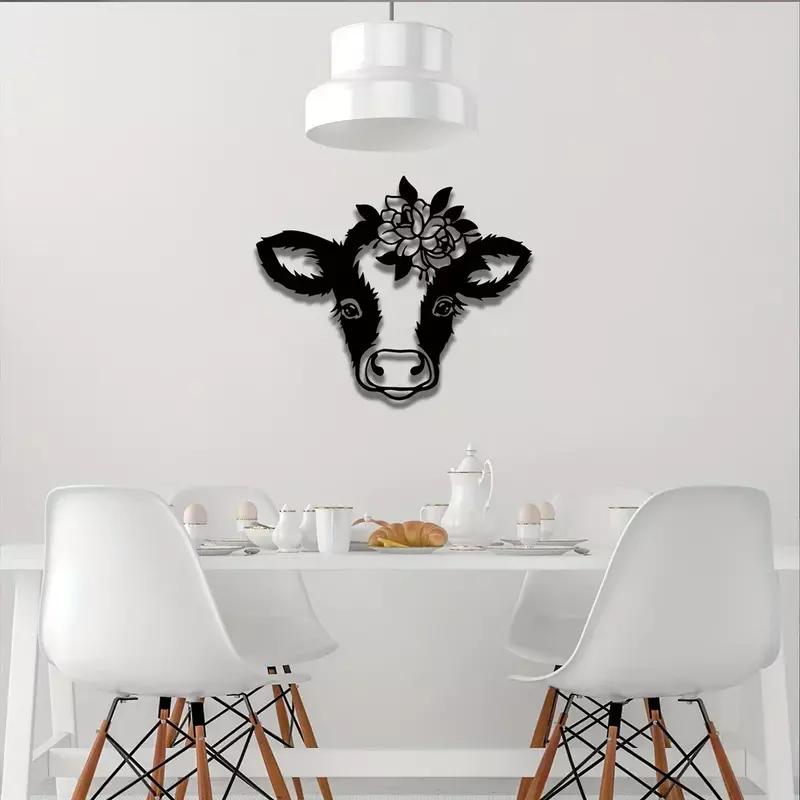 CIFVP Deco-Autocollants en métal de vache mignonne, décoration artistique pour la maison, animal drôle, mur de la maison, chambre d'enfant, maternelle