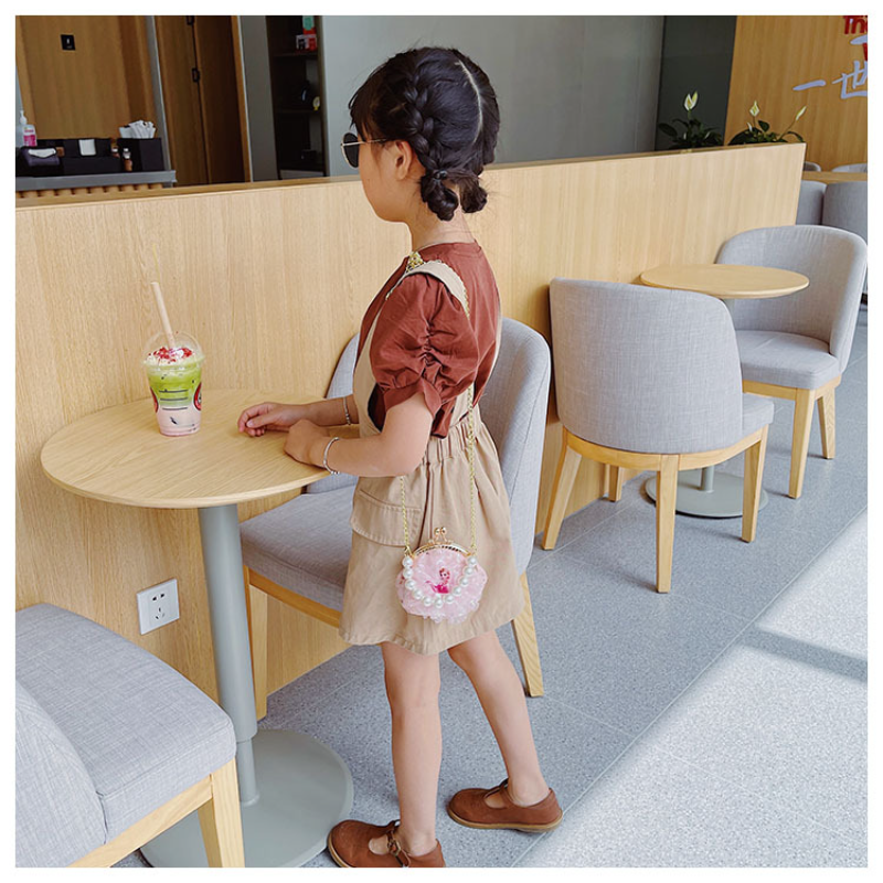 Школьная сумка для девочек Disney New Frozen Princess Aisha, Детская сумка с жемчугом в западном стиле, модная сумка-мессенджер для маленьких девочек