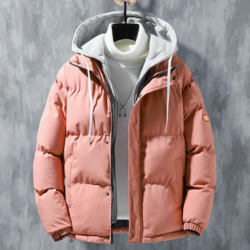 ChimFake-Manteau à fermeture éclair coupe-vent pour hommes, vestes à capuche, vêtements d'extérieur en coton épais, conception en deux pièces