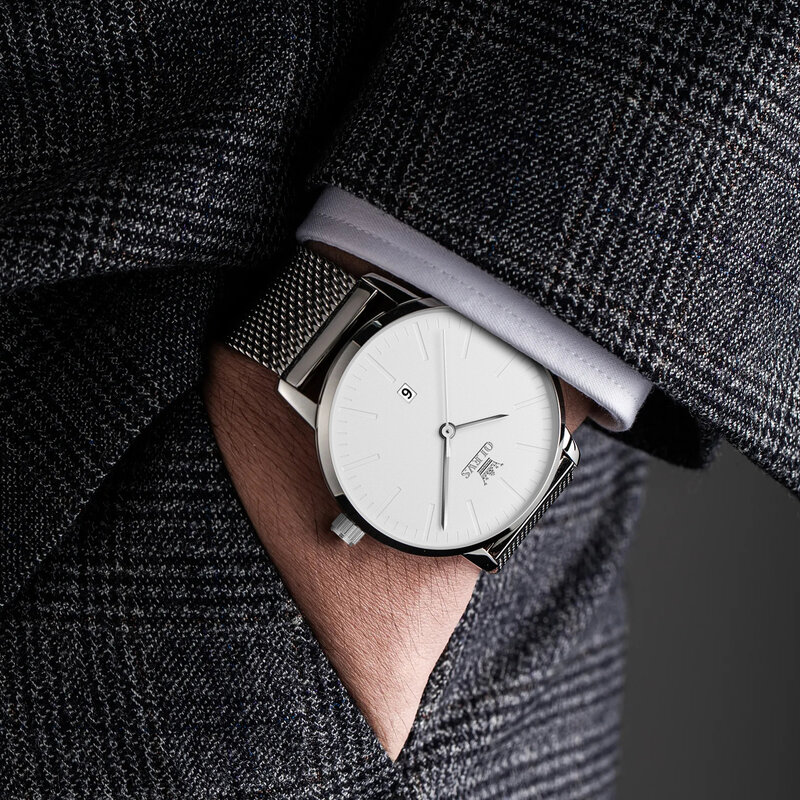 OLEVS Watch for Men Ultra Thin Quartz Watches Steel Strap Waterproof Sport Original Mens Wristwatch Fashion Casual Reloj Hombre