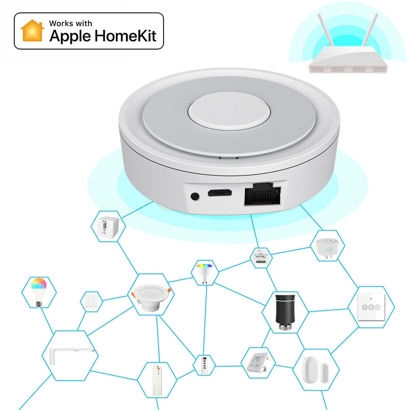 HomeKit ZigBee Gateway Hub Smart Home Bridge ZigBee APP Remote Control Works with Apple HomeKit Alexa Google Home Tuya SmartLife