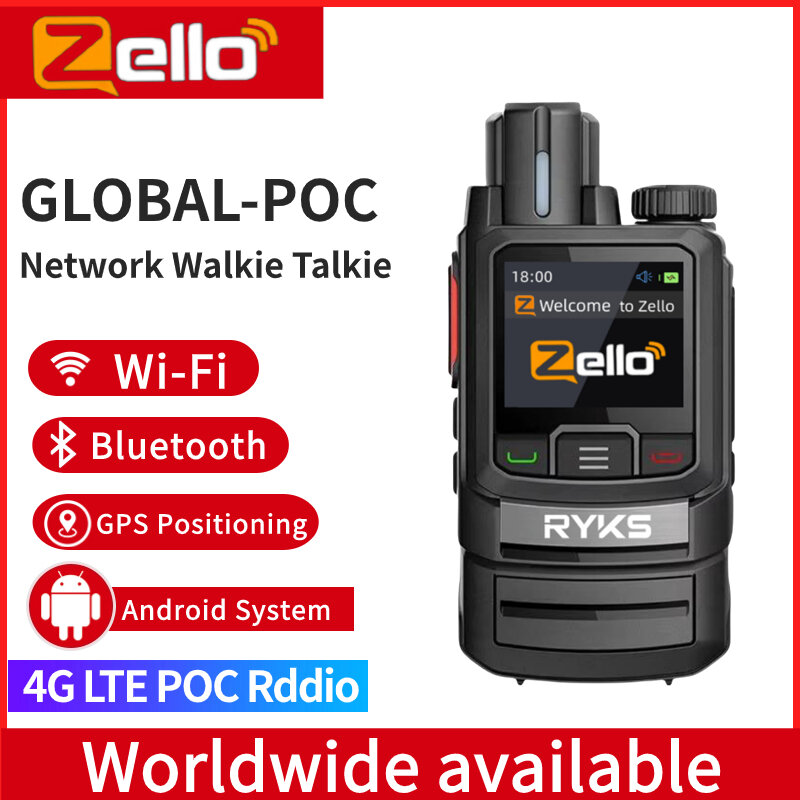 جهاز اتصال لاسلكي طويل المدى مع بطاقة Sim ، راديو اتجاهين ، Zello ، أندرويد ، LTE ، 2G ، 3G ، GSM ، شبكة Poc