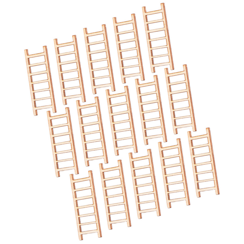 15 Pcs Small Staircase Ornaments Micro Landscape Decor Wooden Stairs House Mini Simulation Ladder Bonsai
