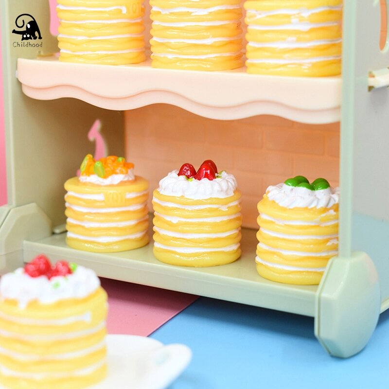 Casa de muñecas en miniatura, accesorios de muebles de cocina, pastel, pan, postre, Mini comida, BJD, 1 unidad