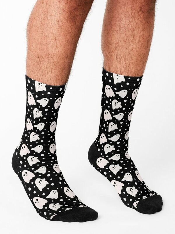 Simpatici calzini fantasma alla moda con giarrettiera luminosa novità calzini donna uomo
