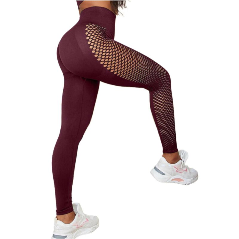 Seksowna spodnie legginsy do jogi siłownia z wysokim stanem Push Up Fitness kobiece legginsy jednokolorowe spodnie damskie spodnie sportowe spodnie