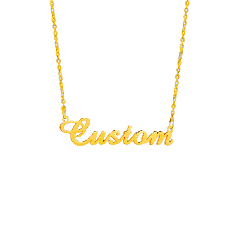 Customized Nameplate Stainless Steel Necklace Personalized Letter Gold Choker Necklace fashion Gift for women baby