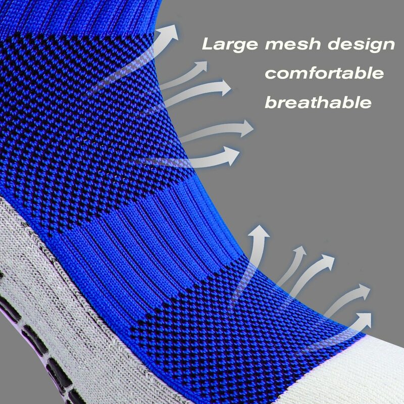 Kaus kaki sepak bola kualitas tinggi untuk pria kaus kaki Gym atletik kaus kaki latihan bernapas untuk lari basket kaus kaki pegangan olahraga antiselip