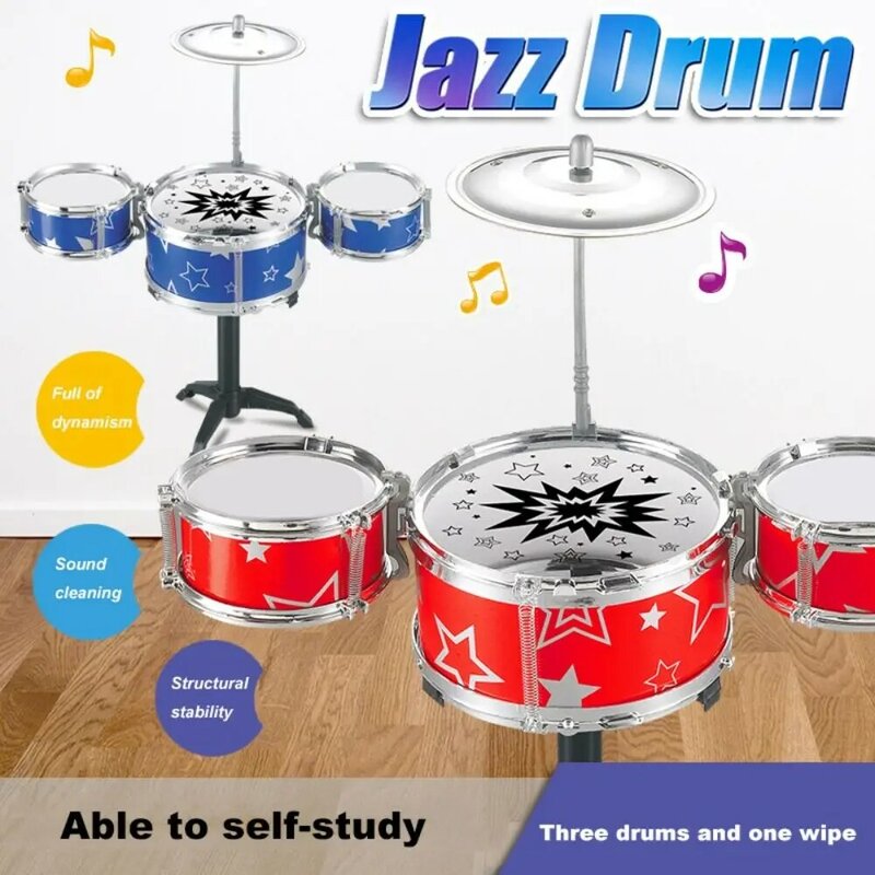 С 5 барабанами, музыкальные инструменты, джазовый барабан, музыкальные барабанные наборы, имитация джазового барабана, музыка, 5 барабанных палочек