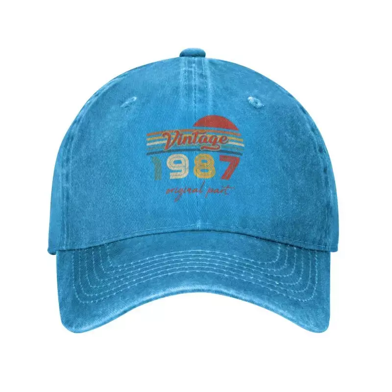 หมวกเบสบอลผู้ใหญ่1987วินเทจแนวพังค์หมวกคุณพ่อปรับได้สำหรับผู้ชายผู้หญิงกลางแจ้ง