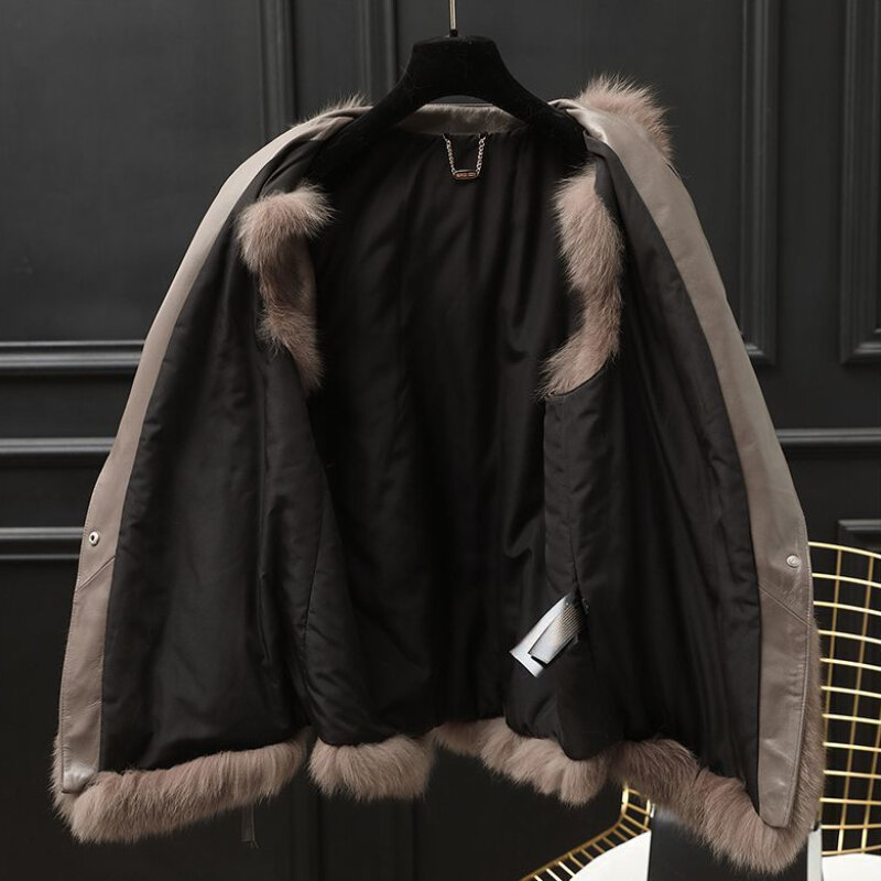Зимняя Новинка, Женское пальто из искусственного лисьего меха, плотный теплый повседневный жилет, облегающая короткая верхняя одежда, модная однотонная верхняя одежда в стиле пэчворк 2023