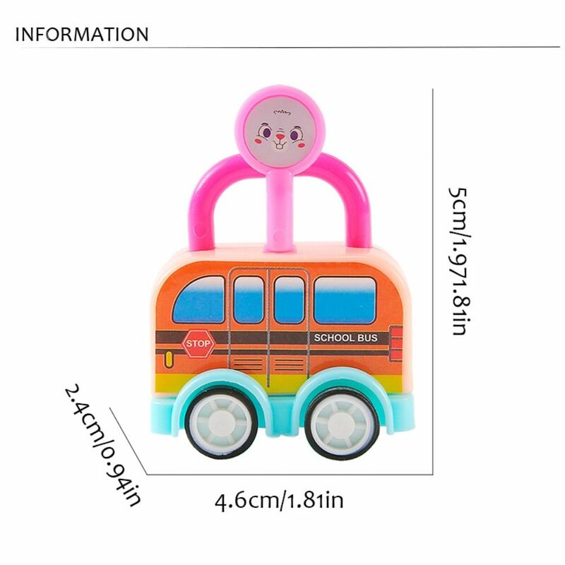 Matching Lock Key para carros, Puzzle DIY, brinquedos carro, bloquear a cabeça, cor aleatória, ônibus, segurança educacional precoce, mini veículos bonitos
