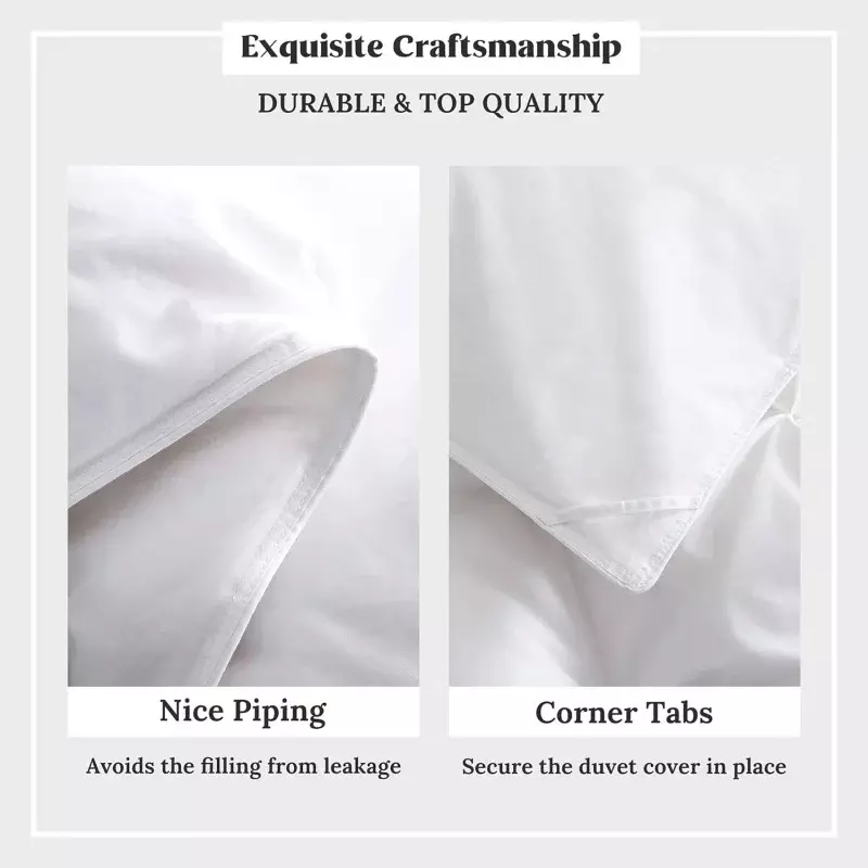 Puredown®Ukuran King Comforter bulu angsa, kekuatan isi 800, selimut bulu angsa ukuran besar musim dingin 100% katun sisipan benang 700 dalam, berat