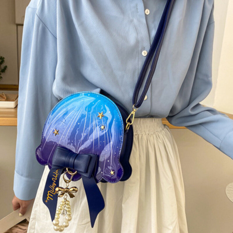 Tas bahu kreatif mutiara ubur-ubur keling tas selempang untuk wanita kasual berkualitas tinggi kurir serbaguna Fashion mewah