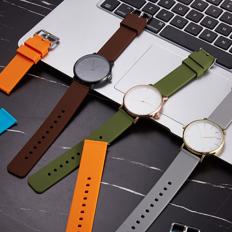 Silikon Strap Quick Release Armband 18mm 20mm 22mm 24mm Wasserdicht Weiche Gummi Smart Uhr Band handgelenk Armband Gürtel