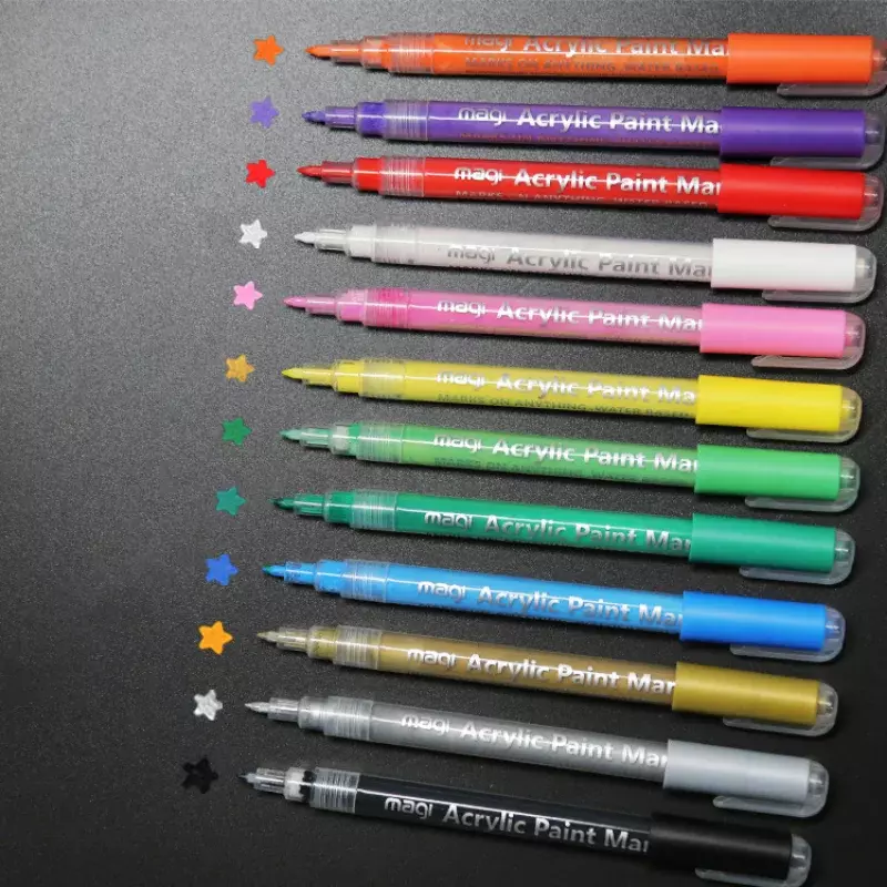 24pcs pennarello a base d'acqua colorato cartone animato portapenne trasparente bianco penna per pittura in ceramica pennarello per Graffiti artistici