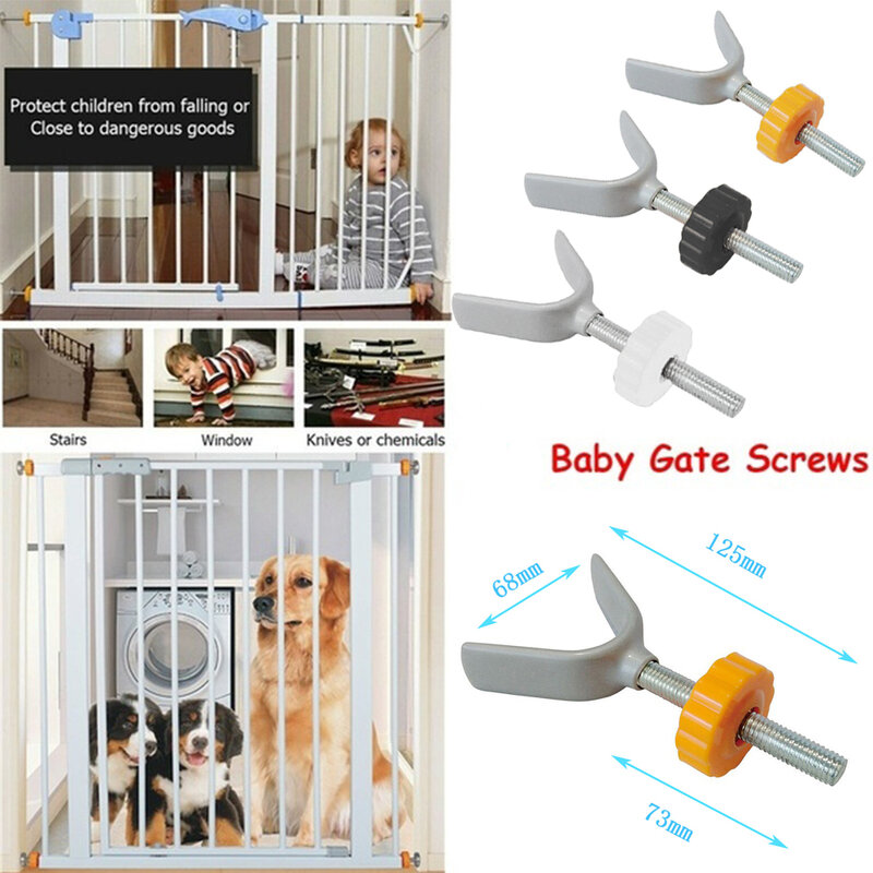 Kit de barra de puerta de seguridad para mascotas, instalación en forma de Y con tornillos de bloqueo, pernos de puerta, tornillos de valla, tuerca de perno