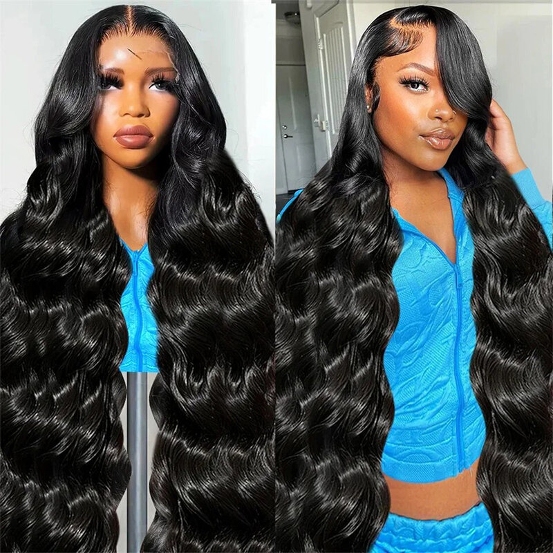 13x4 HD Transparent Body Wave Lace Front Human Hair Wigs 30 32 Inch 200 Density Brazilian Remy 13x6 Lace Frontal Wig For Women