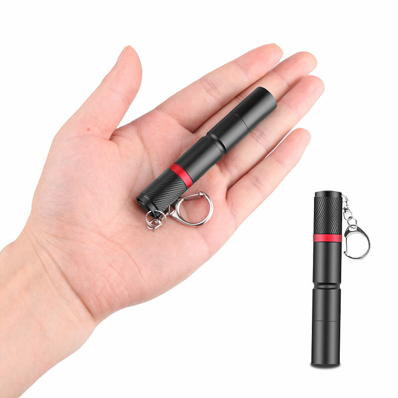 Mini lampe de poche portable à lumière LED, porte-clés, pince à stylo de poche, utilisation de la lumière à la main, pile AAA