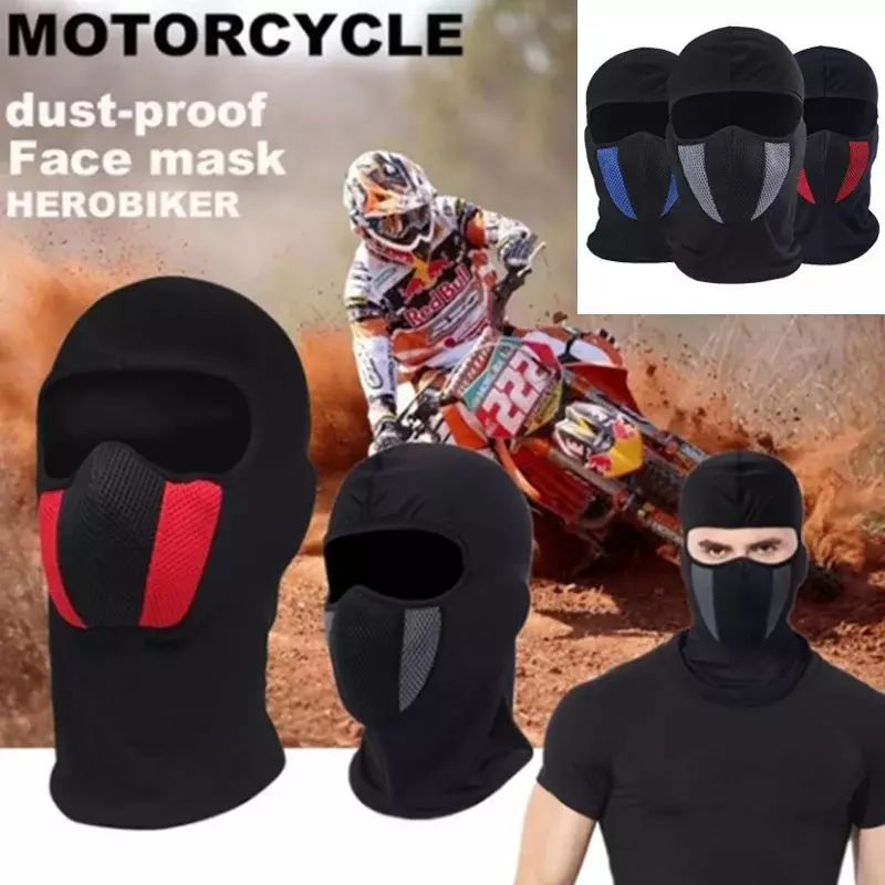 Bufanda a prueba de viento para hombre y mujer, pasamontañas de motocicleta, máscara facial completa transpirable, equipo de cabeza, deportes de ciclismo, a prueba de polvo