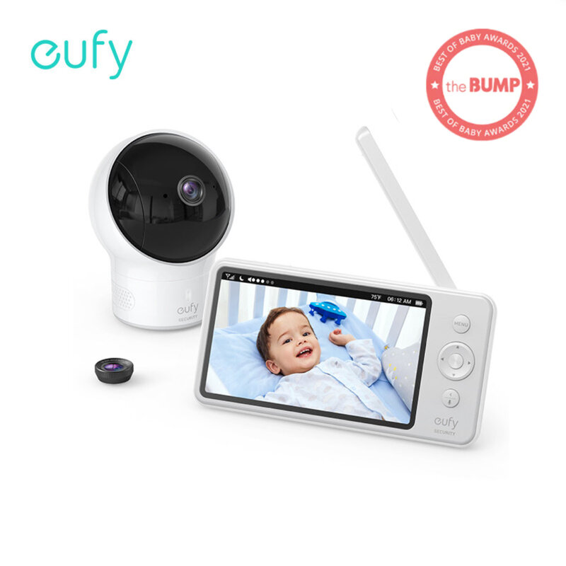 Eufy-비디오 베이비 모니터 보안 비디오 카메라, bebe Audio 720p HD 해상도 110 ° 보안 보호 자장가 플레이어 야간 투시경
