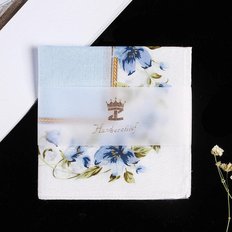 여성용 스퀘어 코튼 손수건, 한키 꽃, 꽃 모듬 천, 41x41cm, 1 개