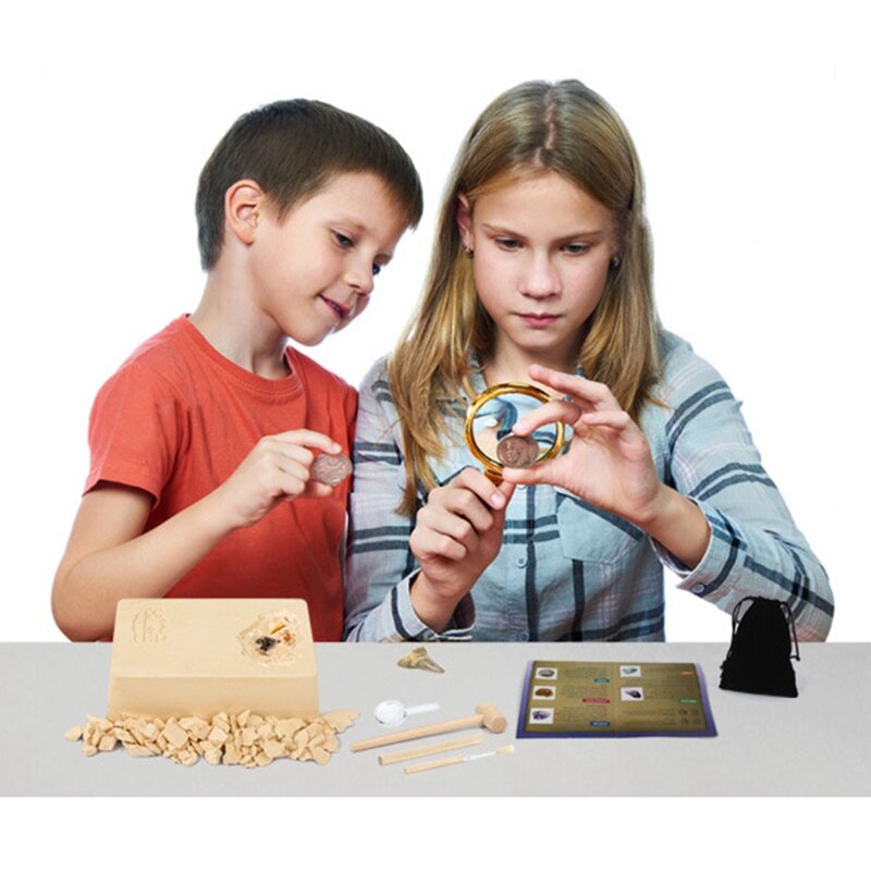 ซากดึกดำบรรพ์ของเล่นทางโบราณคดีของเล่นสำหรับเด็กที่ขุดออกค้นพบพัฒนาการของเกมเพื่อการศึกษา