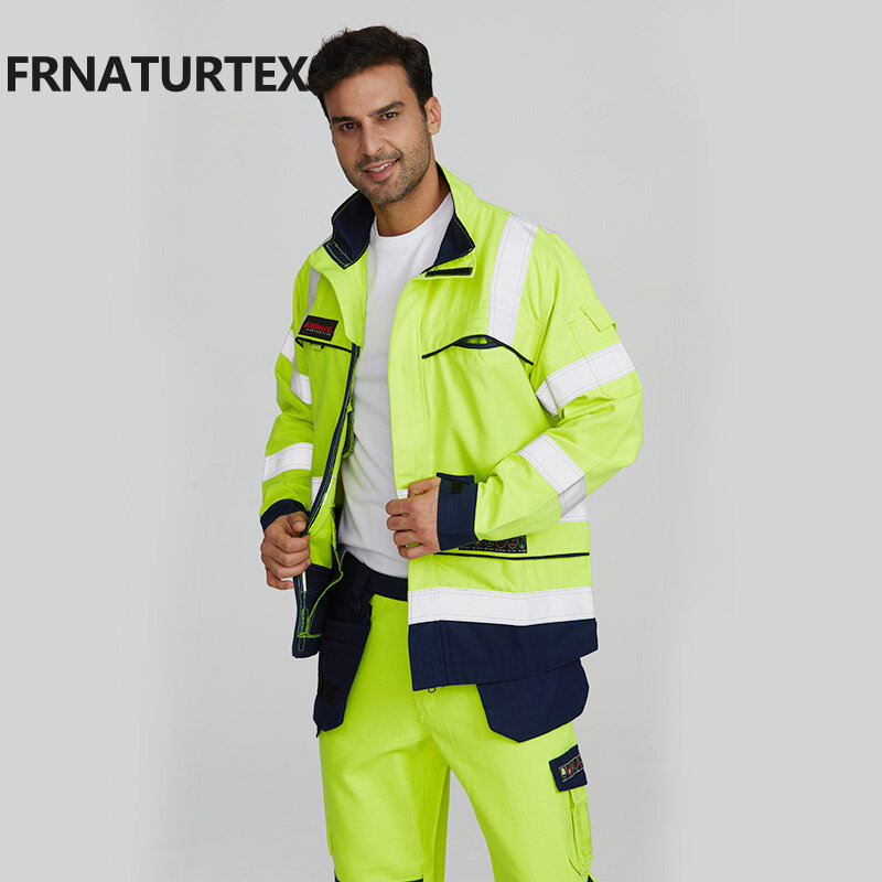 FRNATURTEX aramidowe spawanie łukiem błyskowym odporne na ogień kombinezon ognioodporny do odzieży roboczej spawacza
