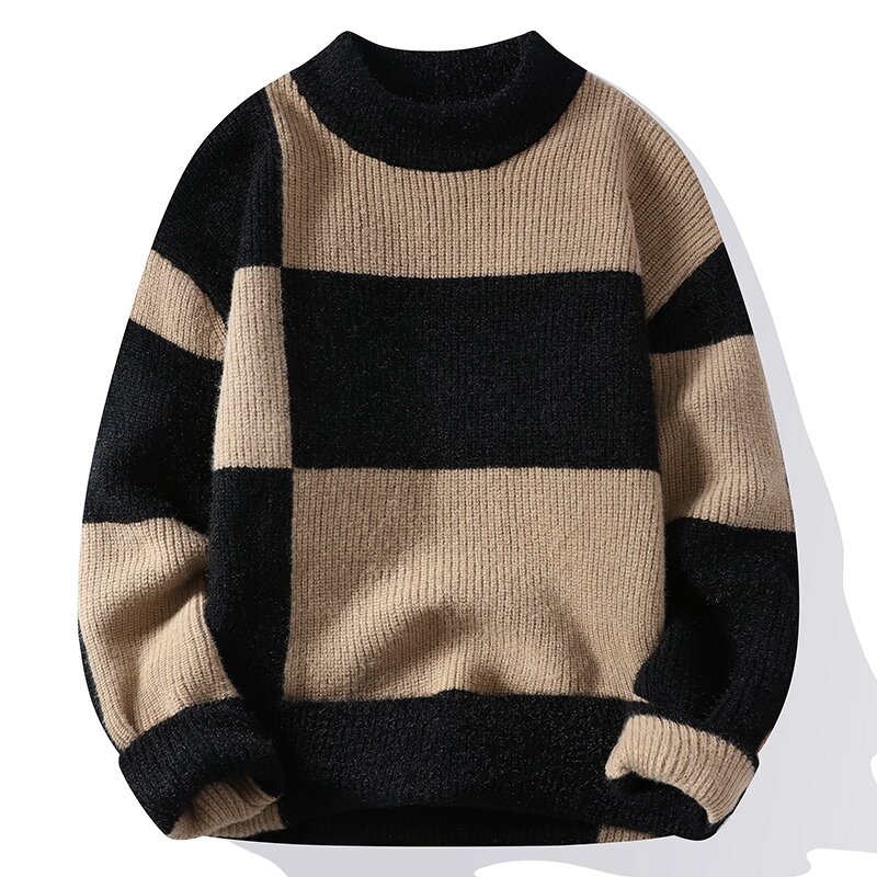 Мужской модный свитер, повседневный Свободный теплый свитер, Осень-зима 2023