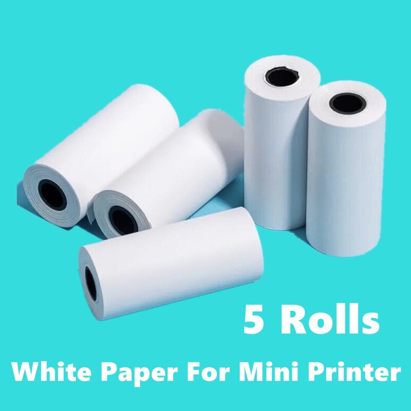 Papiers pour Mini imprimante Photo HD, accessoires pour imprimante thermique, papier autocollant couleur blanche, étiquette ours vierge, sans BPA, 10 ans