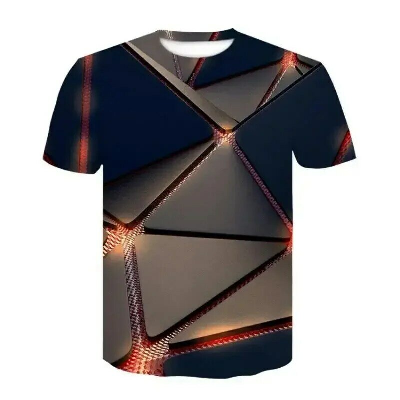 Men's Summer T-Shirt 3d Printed Visual Graphics Creative Fashion Casual Street Crewneck Men's Loose Cool Summer Short Sleeve Top