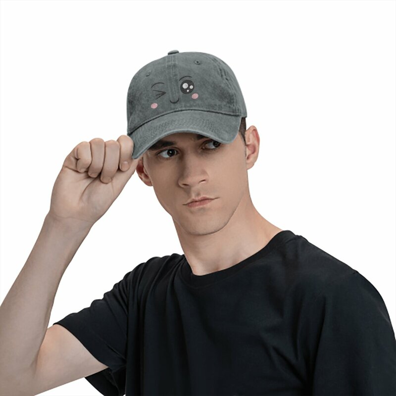 หมวกเบสบอลวิงค์หมวกแก๊ปโผล่คอลเลกชันที่สมบูรณ์ของอิโมติคอนหมวกบังแดดสำหรับผู้ชายผู้หญิง