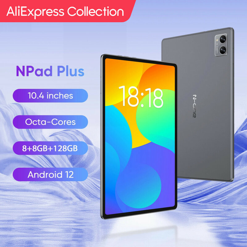 AliExpress Collection N-ONE NPad Plus Tablet PC 10,36 pulgadas 2000x1200 FHD MT8183 8 núcleos Android 12 8GB RAM 128GB ROM 6600mAh Dual Wifi BT5.0
