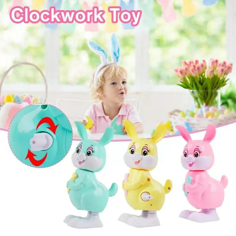 子供のための春の時計バンドのおもちゃ,ウサギの形をしたミニウサギのプルバック,子供のためのウォーキングおもちゃ,教育ゲームd6z9