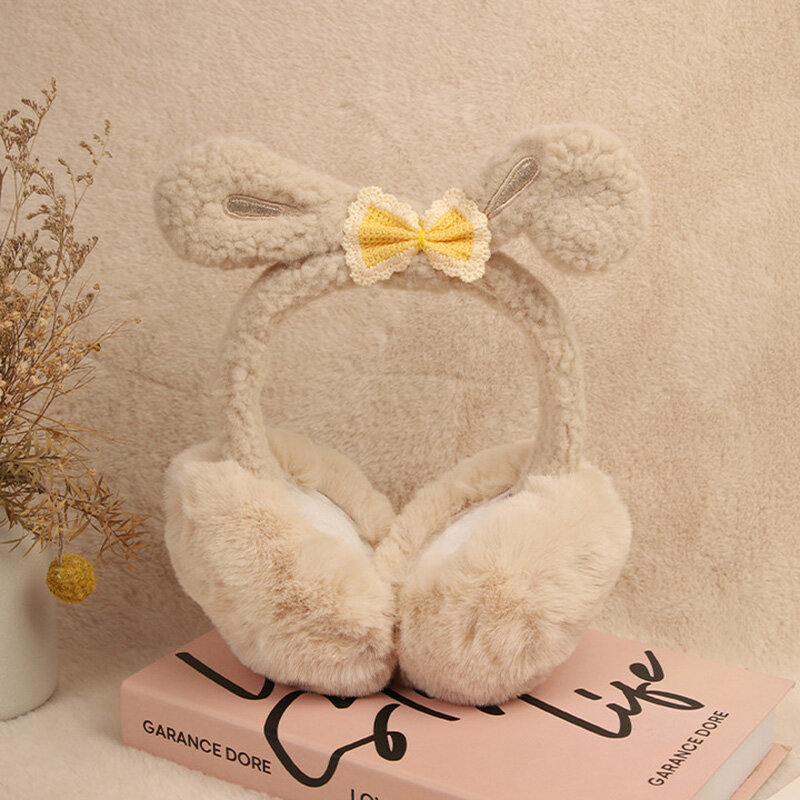 Rabbit Ear Bow Folding Earmuffs Keep Warm In Winter Lolita Spice Girl Everyday Sweet Woman Ear Protection Christmas Gifts